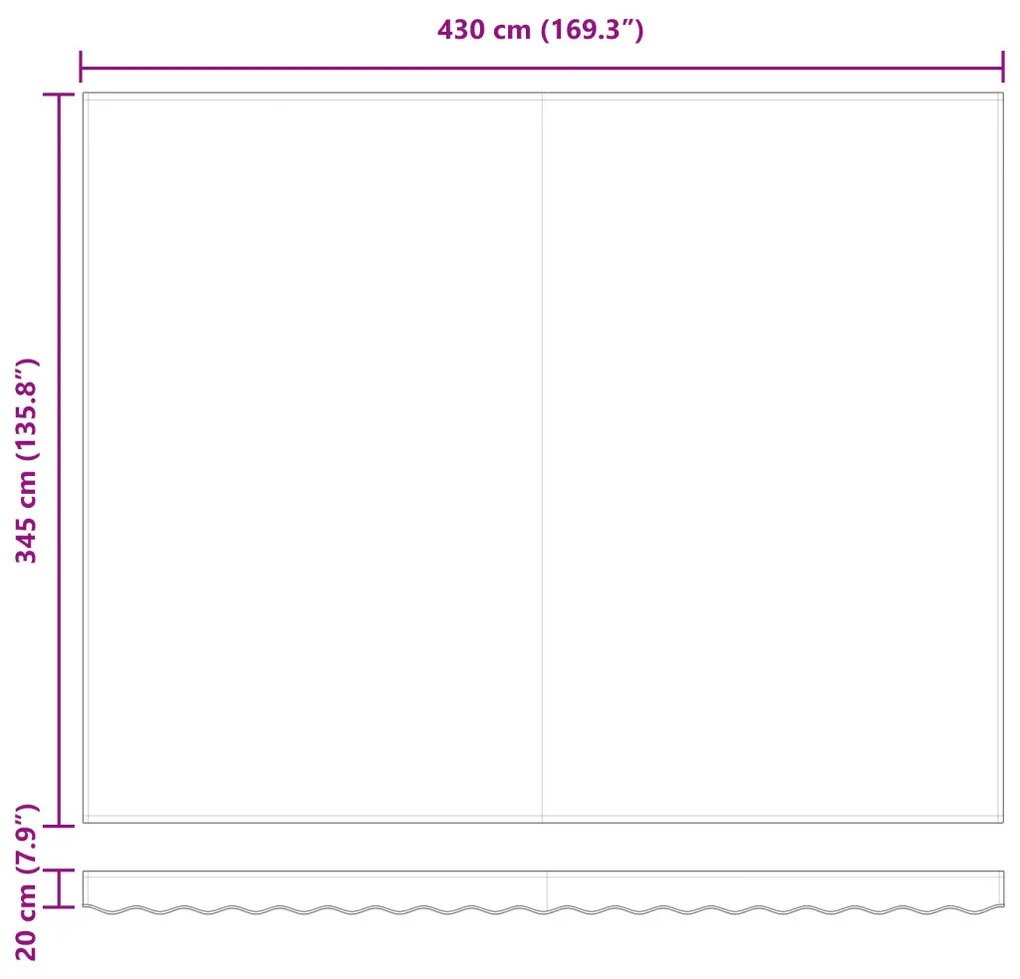Kézi Behúzható Napellenző Sárga és Narancs 450x350 cm