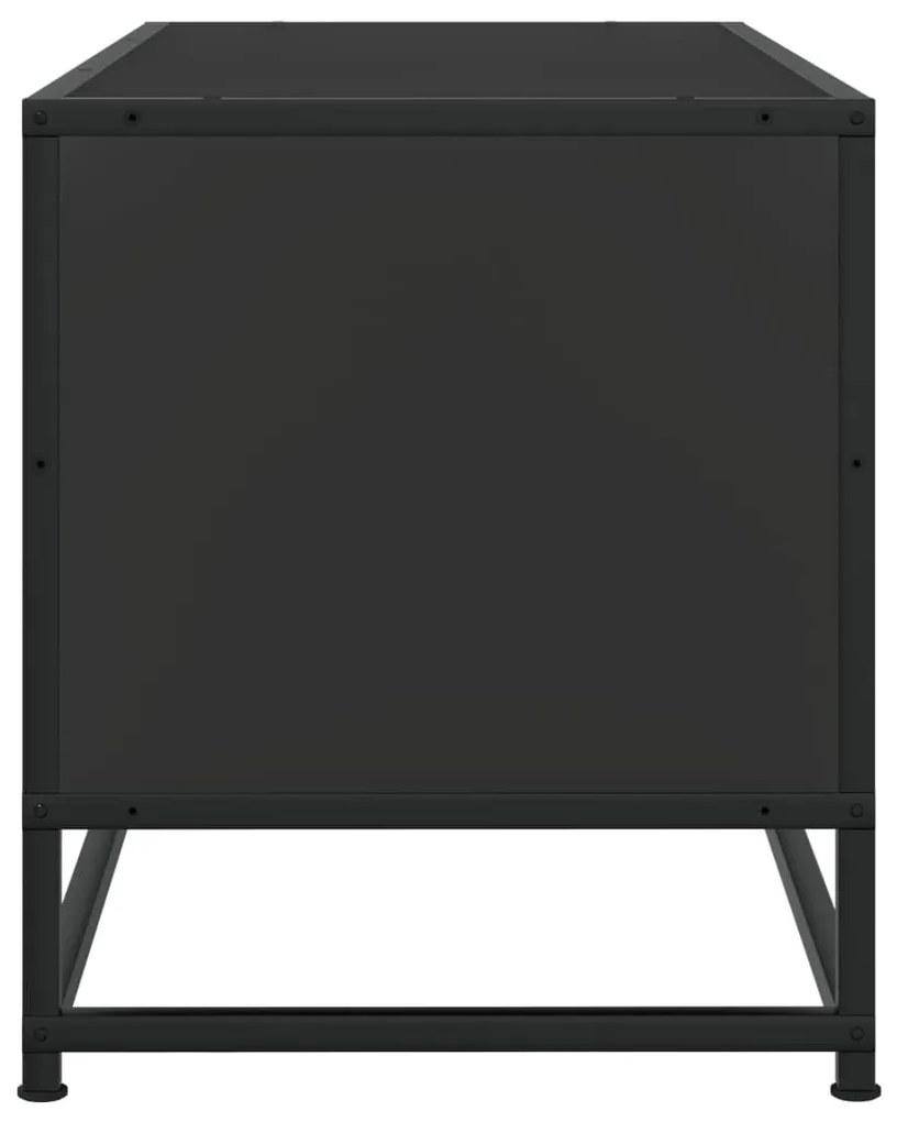 fekete szerelt fa és fém TV-szekrény 80x34,5x40 cm