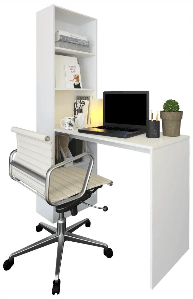 Többfunkciós íróasztal, fehér, 125x50 cm, JASMIN