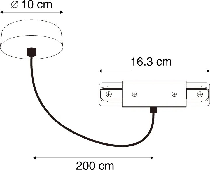 I tápegység 1 fázisú sínhez, kerek rögzítőlappal, fekete - Iconic