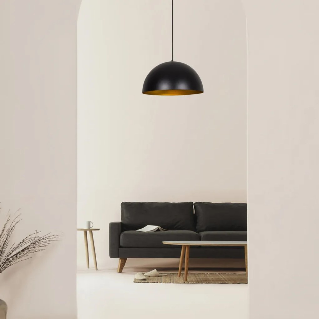 Sivani MR-723 fekete-arany fém függőlámpa, Ø50 cm