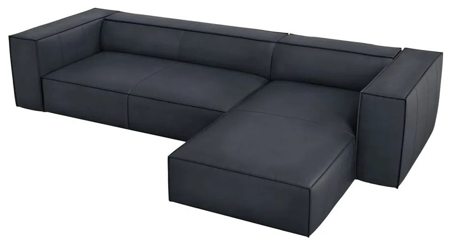 Sötétkék bőr sarokkanapé (jobb oldali) Madame – Windsor &amp; Co Sofas