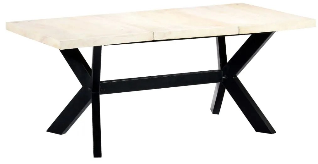 Fehér tömör mangófa étkezőasztal 180 x 90 x 75 cm