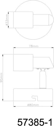 Globo 57385-1 Fali lámpa, LED reflektor, fém nikkel matt, fém krómozott, SzxM: 80x78mm, Mélység: 95mm, 1x GU10 LED 3W 230V izzóval, 250lm forrás, 250lm kimenet, 3000K