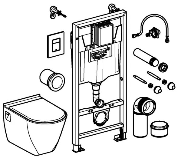 GROHE 39186000 - SOLIDO 1,13 m előfalas beépítési készlet, fehér