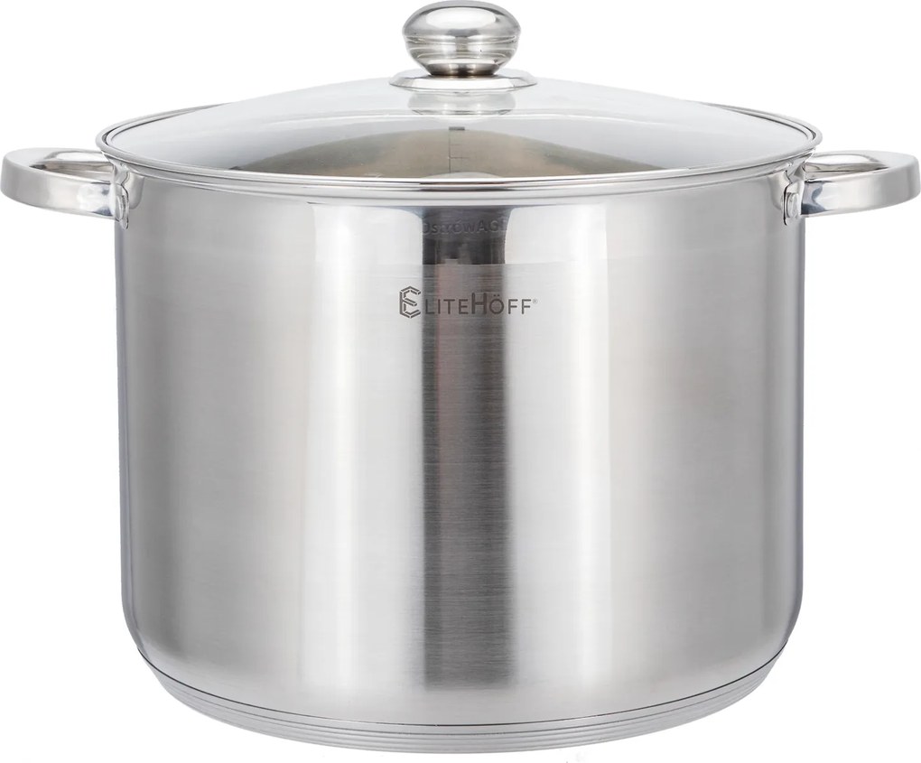 Magas Acél Bogrács Fazék 32cm 16,5L Indukciós