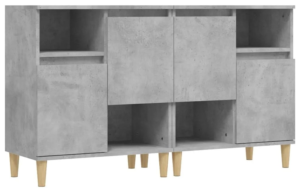 2 db betonszürke szerelt fa tálalószekrény 60 x 35 x 70 cm