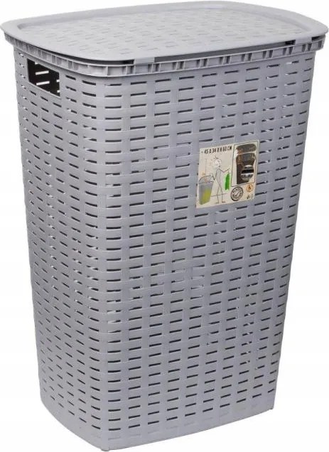 Fürdőszobai szennyestartó kosár műanyag szürke dekoratív 54 l