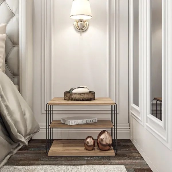 LIFON dohányzóasztal 40x50 cm barna/fekete