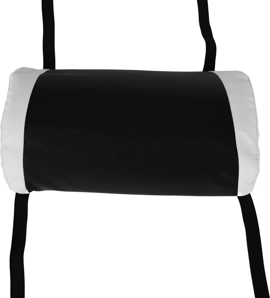 Irodai/gamer szék RGB LED világítással, fekete/fehér, JOVELA