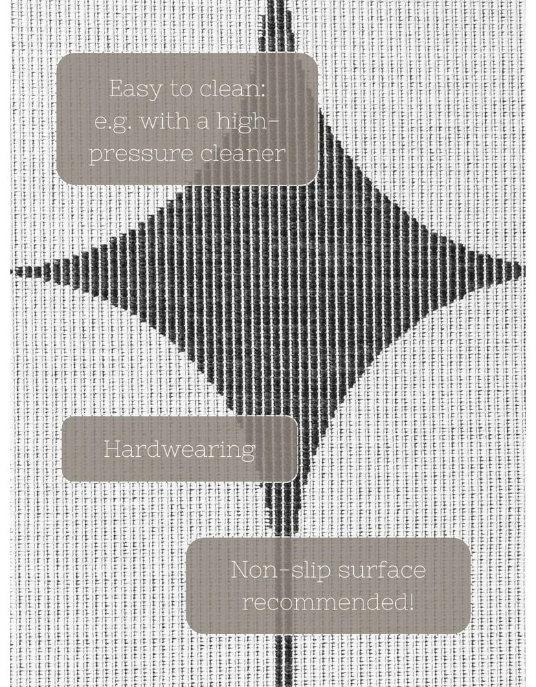 Fekete-fehér kültéri-beltéri szőnyeg 120x170 cm Duet Bowen – NORTHRUGS