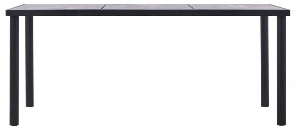 fekete és betonszürke MDF étkezőasztal 180 x 90 x 75 cm