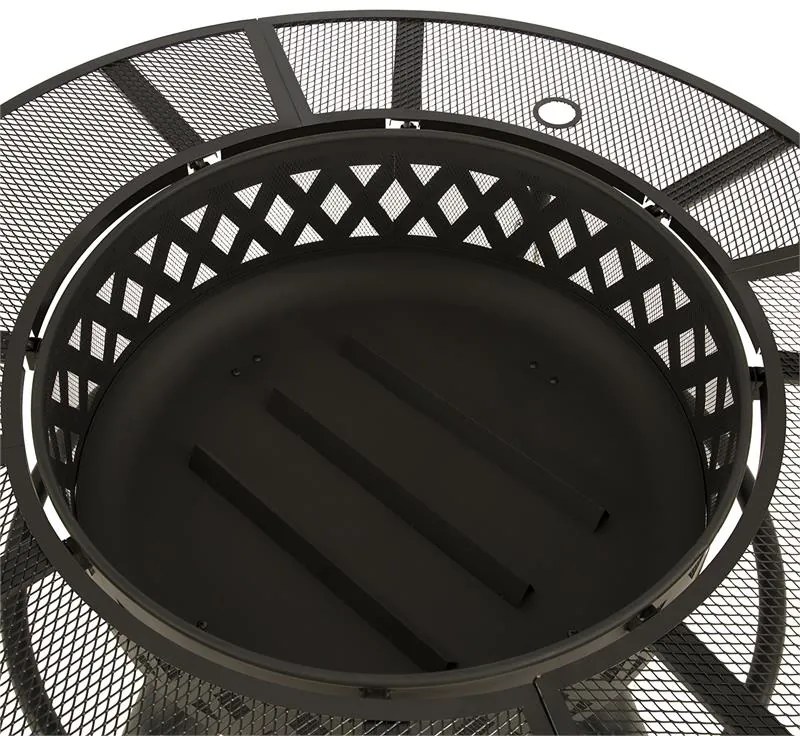 Rosario, 3 az 1-ben tűzrakóhely, Ø 120 cm, 70 cm grill, asztallap, acél