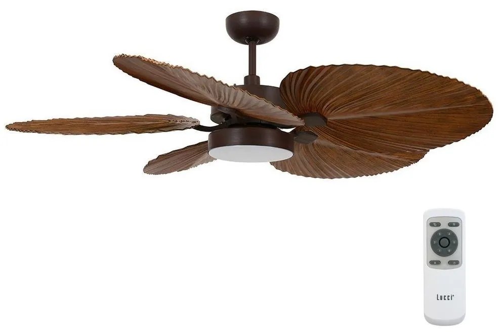 Lucci air Lucci Air 210655 - LED Mennyezeti ventilátor BALI 1xGX53/18W/230V barna + távirányító FAN00229