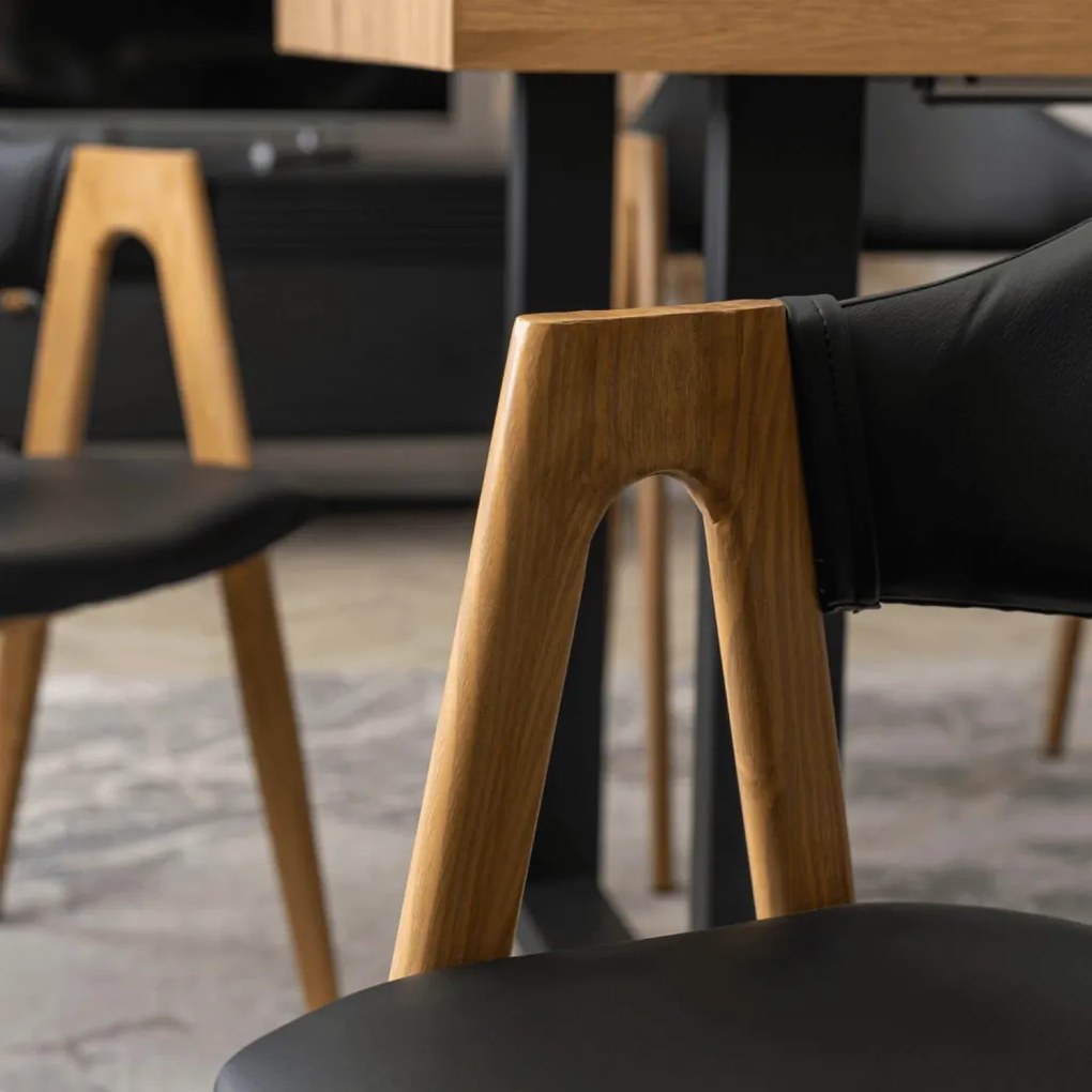 Fekete Eco-bőr Étkezőszék WILLY