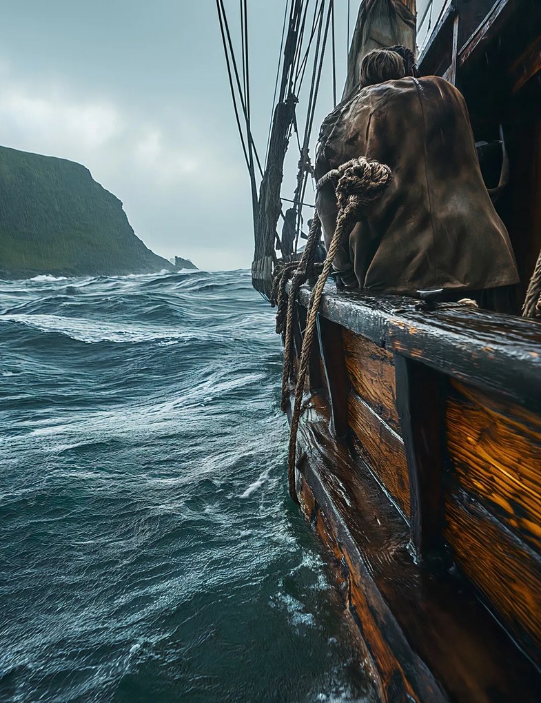 Poszter 50x65cm Hajó a hullámokon