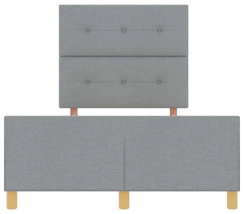 Ágykeret fejtámlával Világosszürke 120 x 190 cm szövet