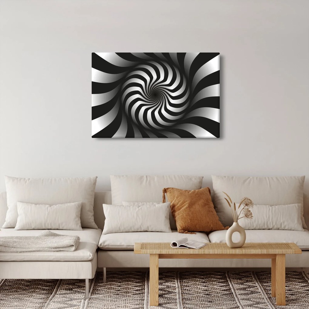 Absztrakt kép egy fekete-fehér spirál (90x60 cm)