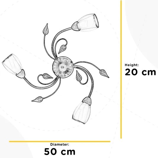 ONLI - Mennyezeti lámpa LILIANA 3xE14/6W/230V