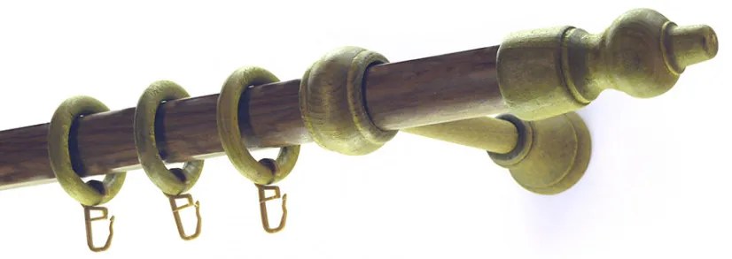 Fa végzárós rúd karnis levél zöld tölgy 120 cm