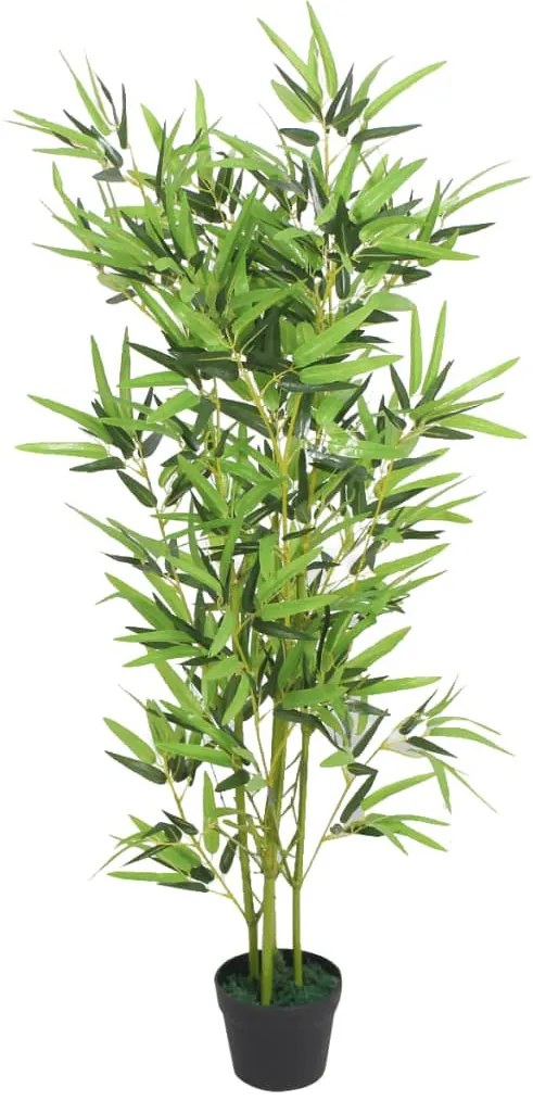 műbambusz virágcseréppel 120 cm zöld