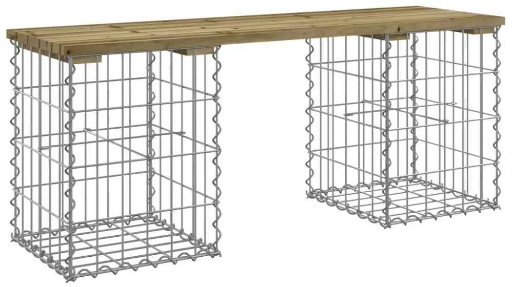 impregnált fenyőfa gabion kerti pad 103 x 31 x 42 cm