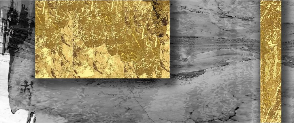 Kép - Arany négyzetek N⁰2 (120x50 cm)
