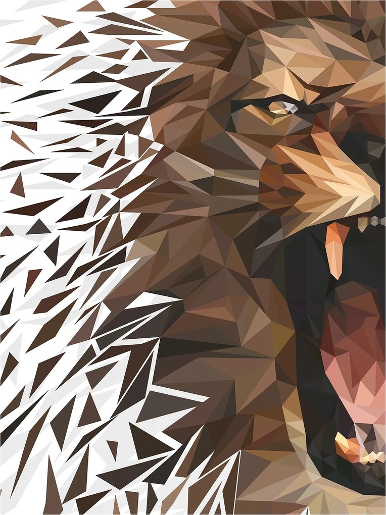 Tapéta Oroszlán Geometrikus vinil A természet ereje modern design 184x254 +ragasztó
