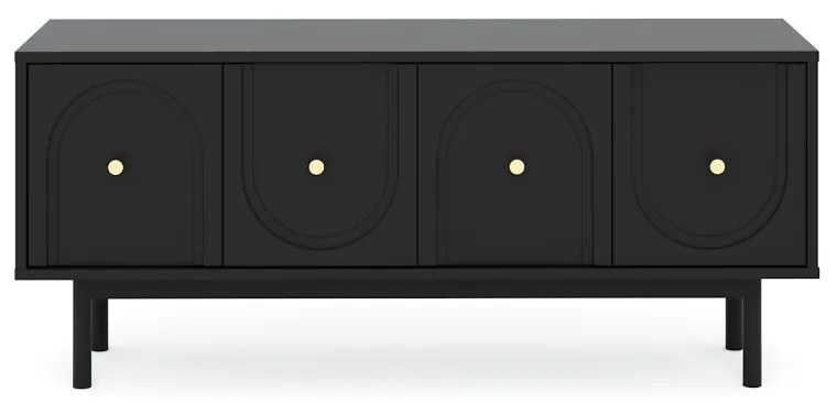 Suport TV în culoare negru/auriu. MAZOMA RTV 4D