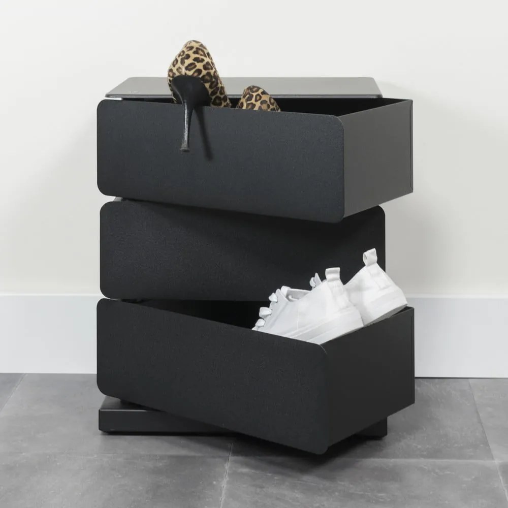 Fekete fém komód 37x45x26 cm Joey – Spinder Design