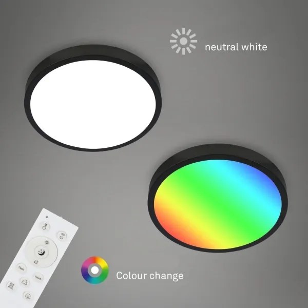 Briloner 3709-015 - LED RGBW Dimmelhető mennyezeti lámpa LED/22W/230V fekete + távirányító