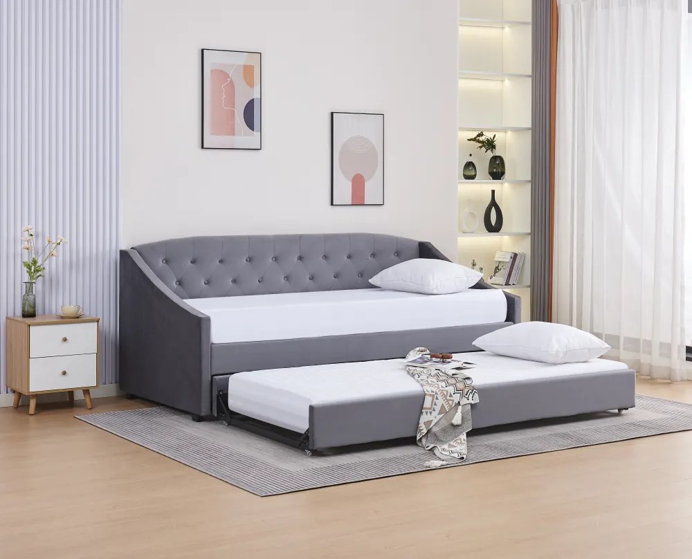 Kihúzható ágy, szürke, ALODA