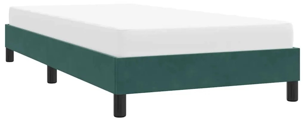 sötétzöld bársony ágykeret matrac nélkül 80x220 cm