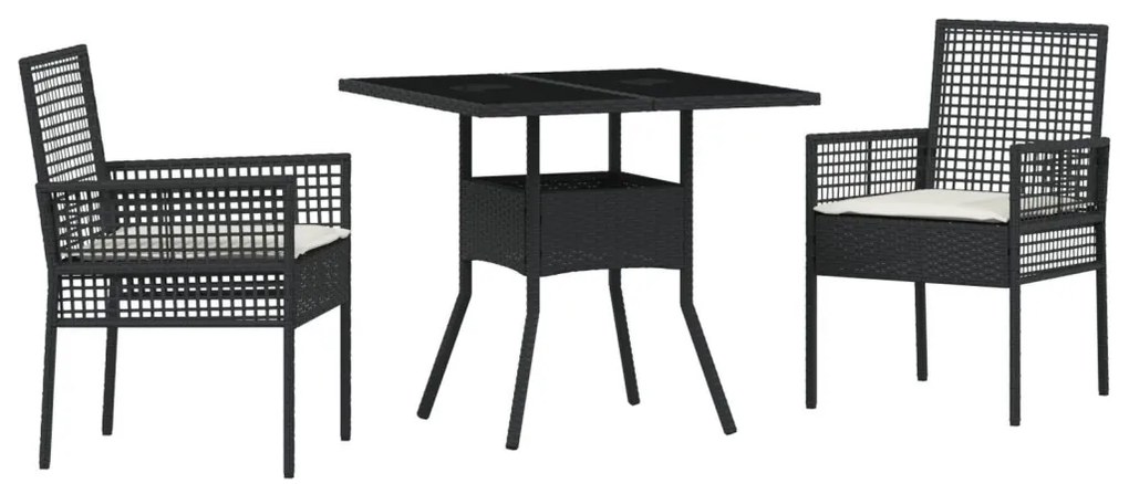 3 darabos kertibútor szett világosszürke polyrattan