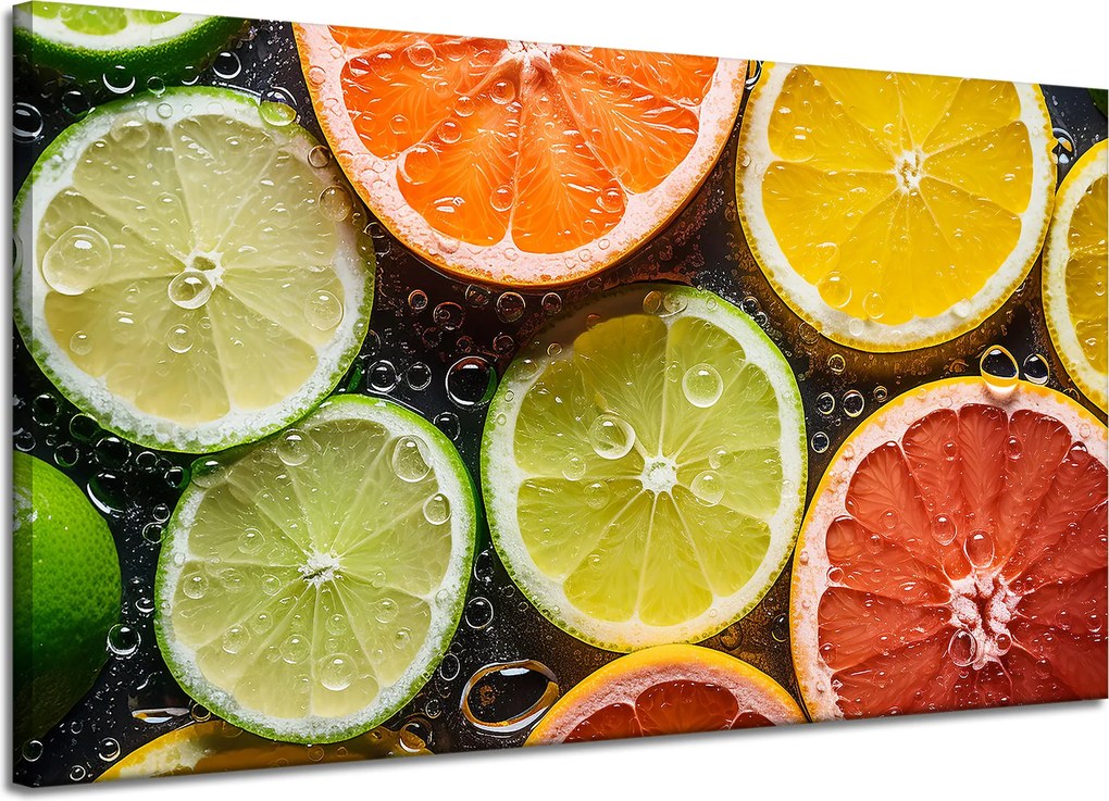 Vászonkép Citrus Frissesség Lime Grapefruit Citrom 120x70