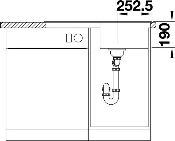 Blanco Legra 45 S, szilgránit mosogató 780x500 mm, antracit, BLA-522201