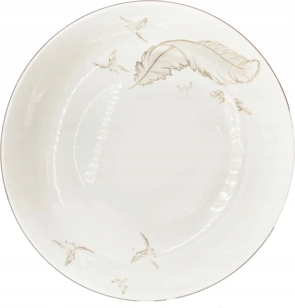 Kerámia Tányér Kerek 26,6cm Ecru Arany Toll 150924