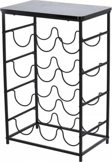 Fém Bortartó Állvány 12 Palack Számára Méretek 40 X 26 X 60 CM Fekete