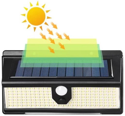 Napelemes kerti világítás mozgásérzékelővel - 190 LED