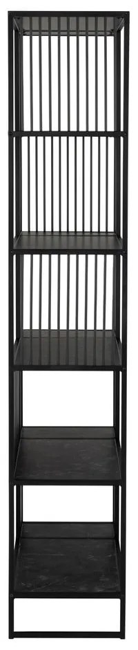 Fekete könyvespolc kő dekorral 85x185 cm Strington – Actona