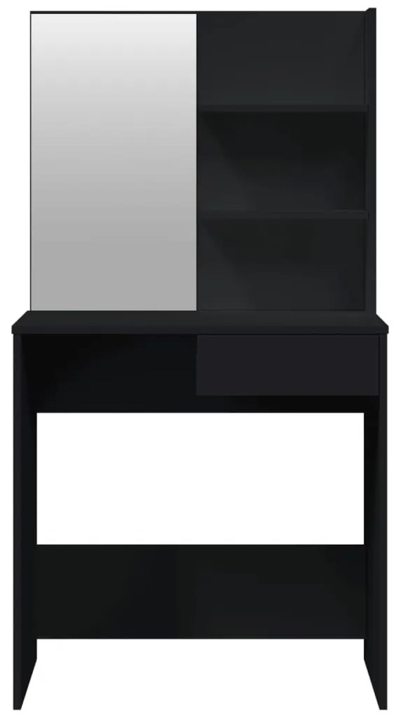 fekete fésülködőasztal szett 74,5 x 40 x 141 cm