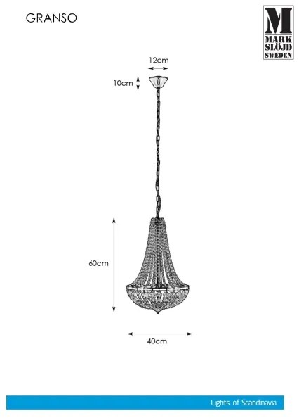 Markslöjd 107551 - Fürdőszobai láncos lámpa 3xG9/20W/230 IP44