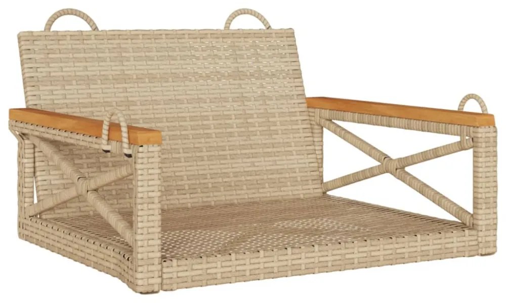 bézs polyrattan hintapad 63 x 62 x 40 cm