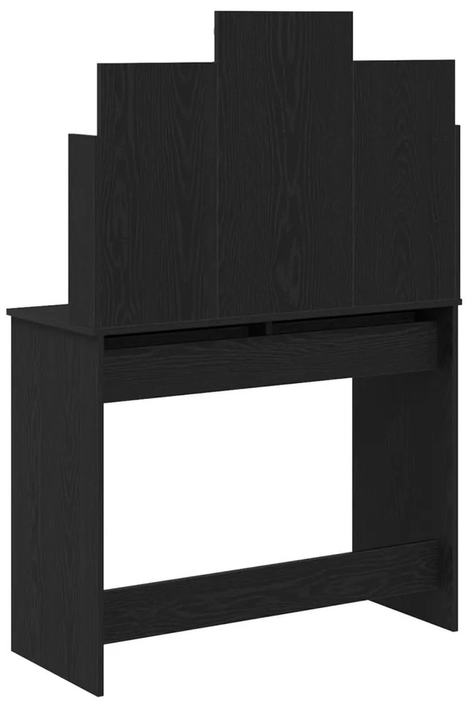 LED világításos Sminktükör Fekete Tölgy 96x40x142 cm