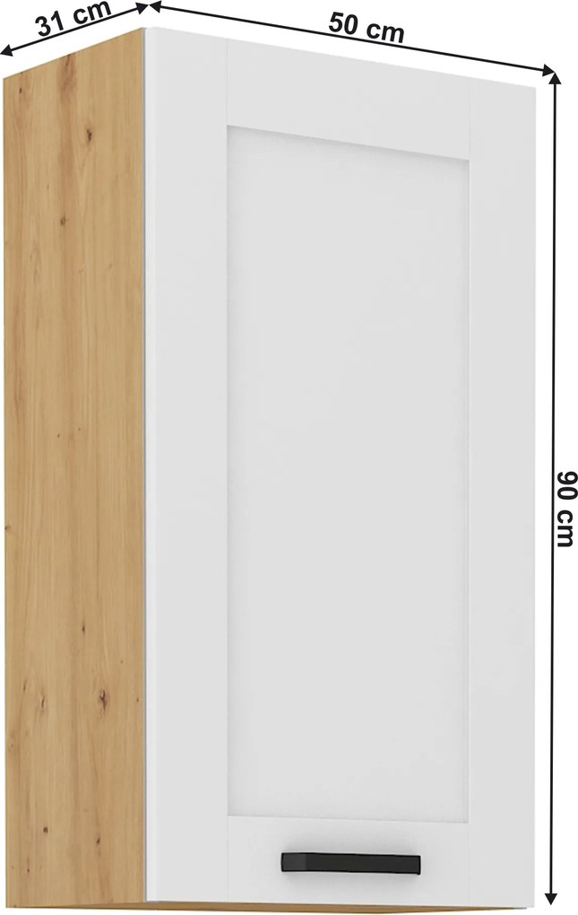Felső szekrény, fehér/artisan tölgy, LULA 50 G-90 1F