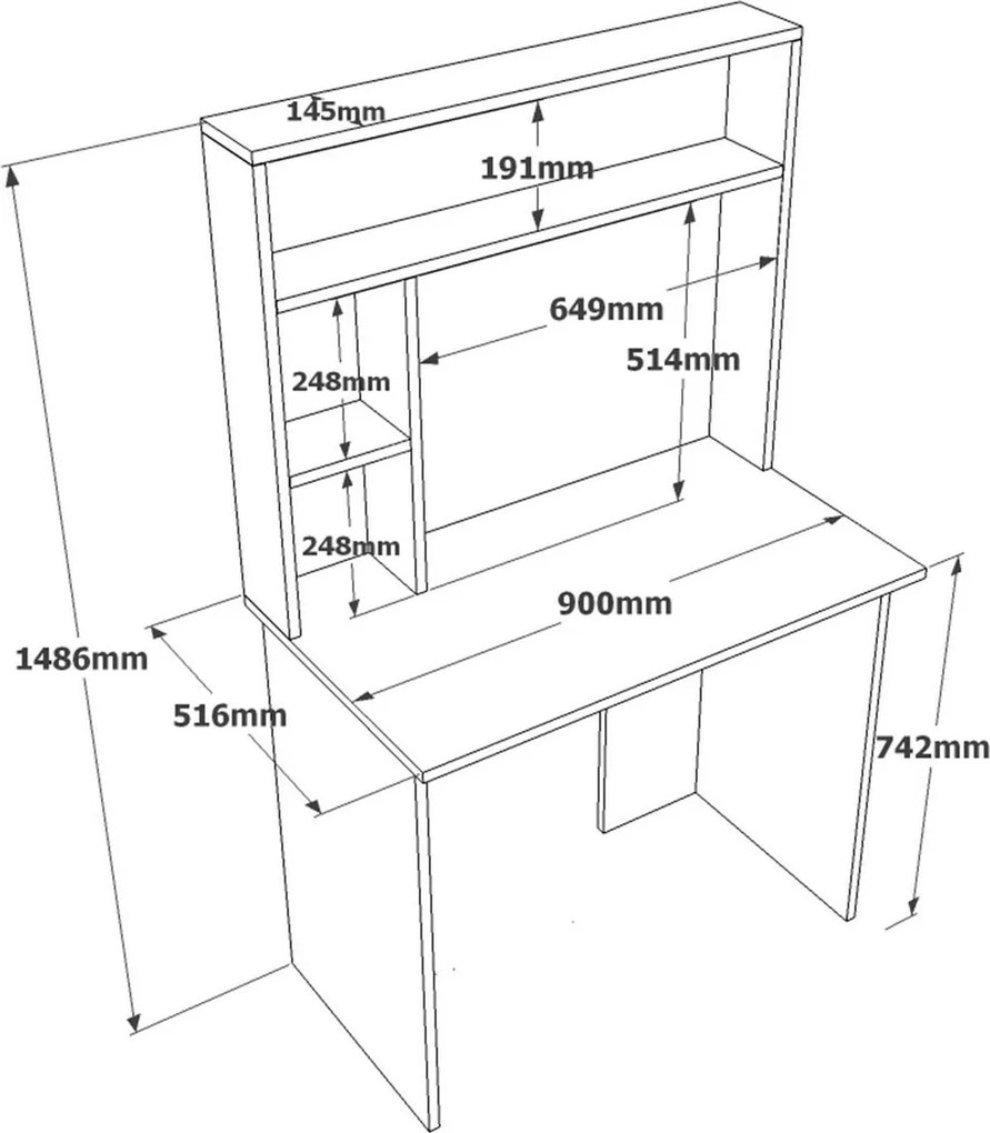 Brino Atlantic Pine and White íróasztal