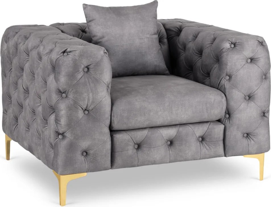 Fotel SORRENTO 1S Szary Welurowy