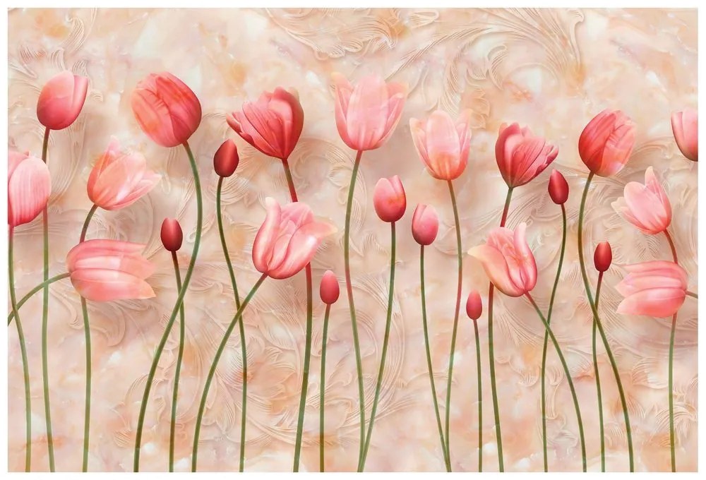 Öntapadó tapéta rózsaszínű tulipánok