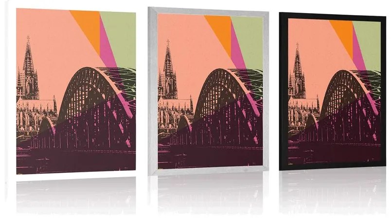 Poszter Köln város digitális illusztrációja