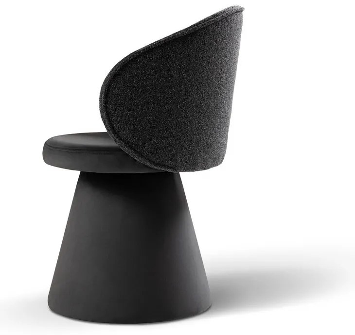 Sötétszürke bársony fotel Inez – Micadoni